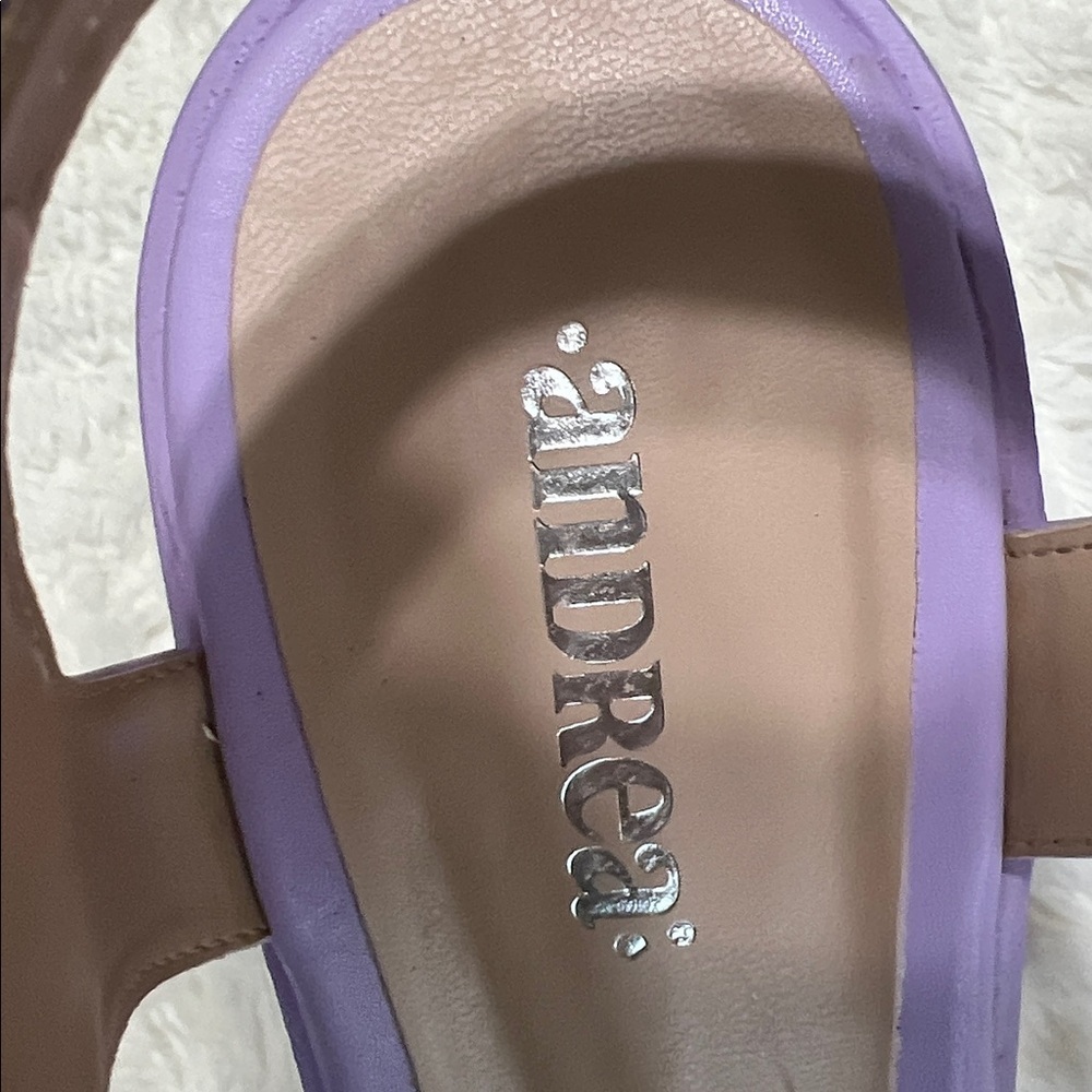 ANDREA Chunky Platform Sandals – Lavender + Clear Straps – Size 9 – EUC - Picture 7 of 11
